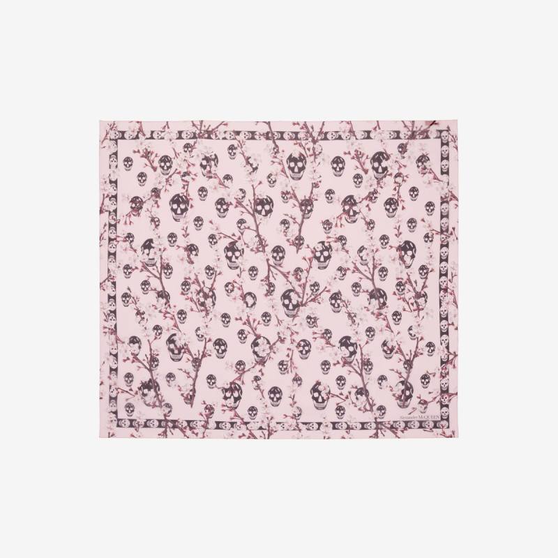 Alexander McQueen Women's Black Blossom Classic Skull Foulard (Silk)